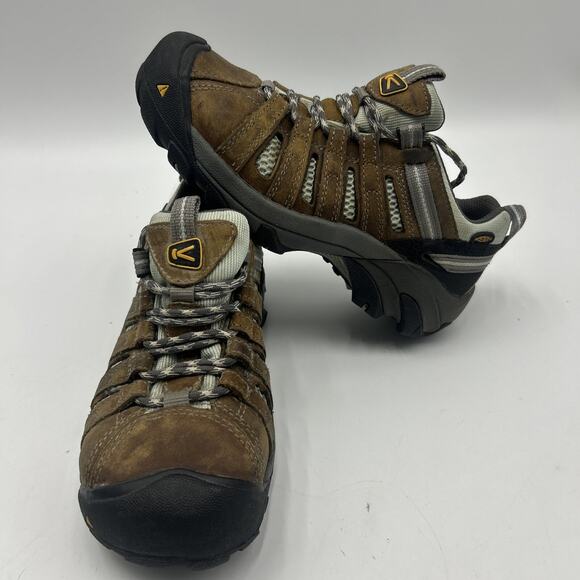 KEEN UTILITY FLINT #1008823 WOMEN\'S LOW STEEL SAFETY TOE HIKER SIZE 6.5 TAN main image 8